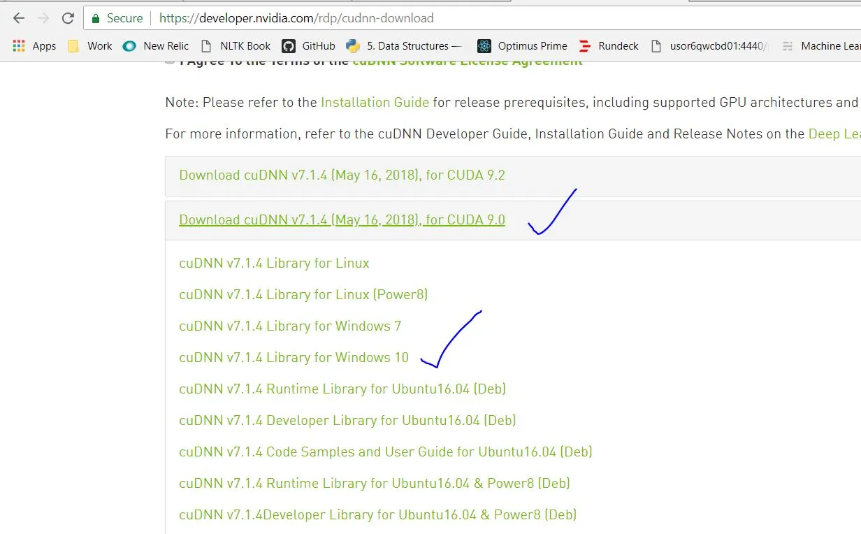 cuDNN v7.1.4